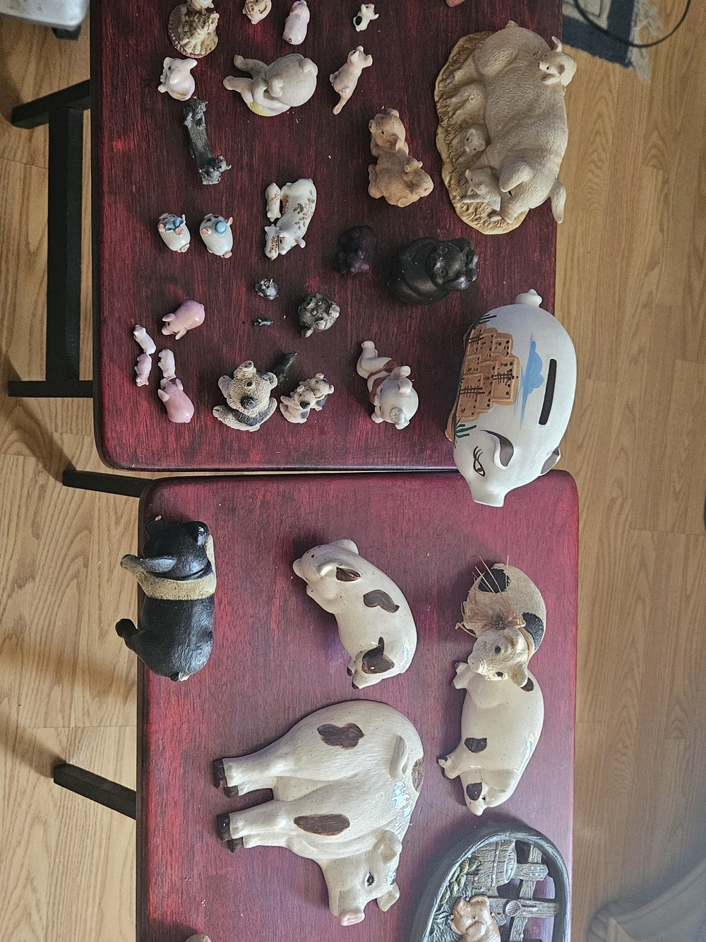 Assorted Ceramic and Resin Small Pets Figurine Collection - White, Black, Brown